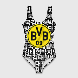 Купальник-боди 3D женский Borussia японские символы паттерн, цвет: 3D-принт