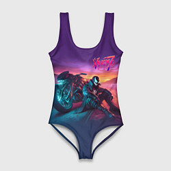 Купальник-боди 3D женский Venom near his motorcycle - ai art fantasy, цвет: 3D-принт