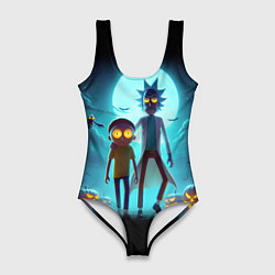 Купальник-боди 3D женский Рик и Морти в ночь на хэллоуин, цвет: 3D-принт