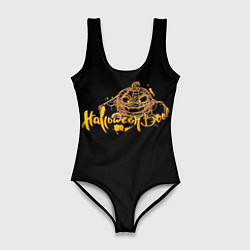 Женский купальник-боди Хэллоуин - Тыква в паутине