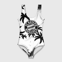 Купальник-боди 3D женский Бавария Мюнхен тропики, цвет: 3D-принт