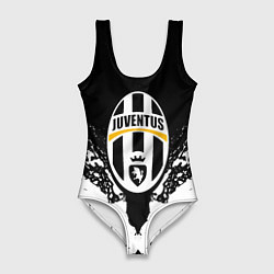 Купальник-боди 3D женский Ювентус краски всплеск текстура, цвет: 3D-принт