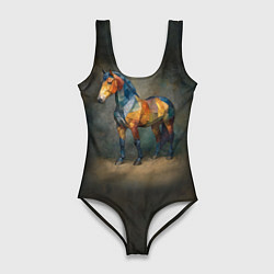 Купальник-боди 3D женский Конь Ренессанс, цвет: 3D-принт