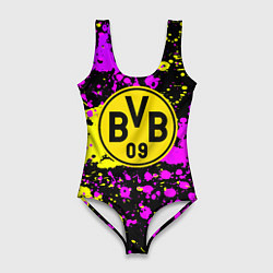 Купальник-боди 3D женский Borussia абстрактные краски текстура, цвет: 3D-принт