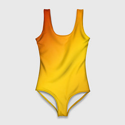 Купальник-боди 3D женский Color yellow red gradient, цвет: 3D-принт