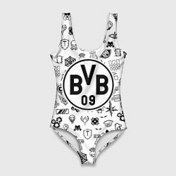 Купальник-боди 3D женский Borussia game pattern, цвет: 3D-принт