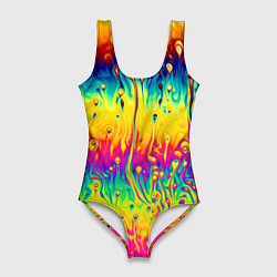Купальник-боди 3D женский Tie dye, цвет: 3D-принт