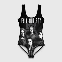 Купальник-боди 3D женский Fall out boy band, цвет: 3D-принт