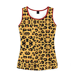 Майка-безрукавка женская Шкура леопарда, цвет: 3D-красный
