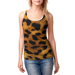 Майка-безрукавка женская Шкура леопарда, цвет: 3D-белый — фото 2