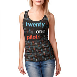 Майка-безрукавка женская Twenty One Pilots, цвет: 3D-черный — фото 2