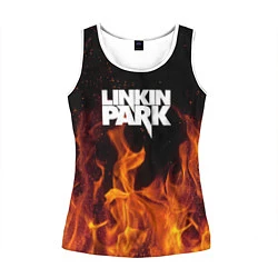 Майка-безрукавка женская Linkin Park: Hell Flame, цвет: 3D-белый