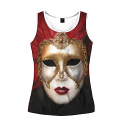 Майка-безрукавка женская Венецианская маска, цвет: 3D-белый