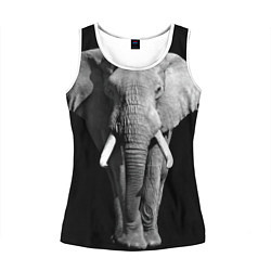 Майка-безрукавка женская Старый слон, цвет: 3D-белый
