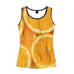 Майка-безрукавка женская Апельсинка, цвет: 3D-черный