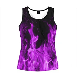 Майка-безрукавка женская Фиолетовый огонь, цвет: 3D-черный