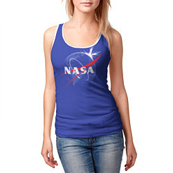 Майка-безрукавка женская NASA: Blue Space, цвет: 3D-белый — фото 2