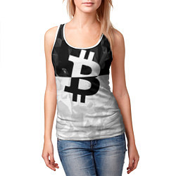 Майка-безрукавка женская Bitcoin: Poly Style, цвет: 3D-белый — фото 2