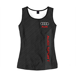 Майка-безрукавка женская Audi: Sport Line, цвет: 3D-черный