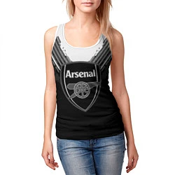 Майка-безрукавка женская FC Arsenal: Black Style, цвет: 3D-белый — фото 2