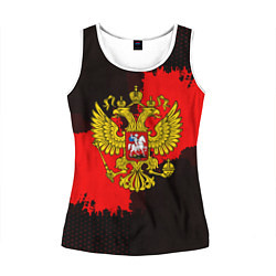 Майка-безрукавка женская Russia: Red Collection, цвет: 3D-белый
