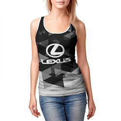 Майка-безрукавка женская Lexus sport geometry, цвет: 3D-белый — фото 2