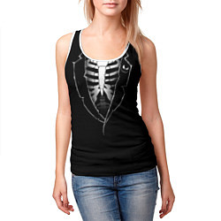Майка-безрукавка женская Хэллоуинский скелет, цвет: 3D-белый — фото 2