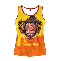 Майка-безрукавка женская Summertime обезьяна, цвет: 3D-красный