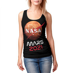 Майка-безрукавка женская NASA Perseverance, цвет: 3D-черный — фото 2