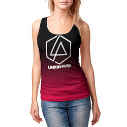 Майка-безрукавка женская LINKIN PARK LOGO CARBON, цвет: 3D-черный — фото 2