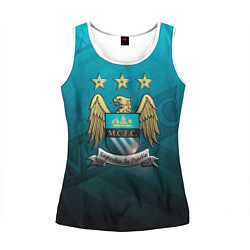 Майка-безрукавка женская Manchester City Teal Themme, цвет: 3D-белый