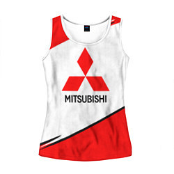 Майка-безрукавка женская Mitsubishi Logo Geometry, цвет: 3D-белый