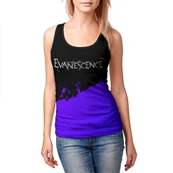 Майка-безрукавка женская Evanescence Purple Grunge, цвет: 3D-черный — фото 2