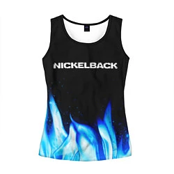 Майка-безрукавка женская Nickelback blue fire, цвет: 3D-черный