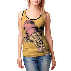 Майка-безрукавка женская Жираф дразнит, цвет: 3D-черный — фото 2