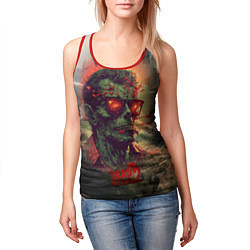 Майка-безрукавка женская Dead island 2 zombie, цвет: 3D-красный — фото 2