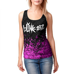 Майка-безрукавка женская Blink 182 rock legends: символ сверху, цвет: 3D-черный — фото 2
