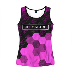Майка-безрукавка женская Hitman pro gaming: символ сверху, цвет: 3D-черный