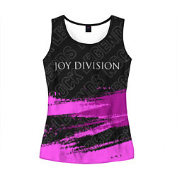 Майка-безрукавка женская Joy Division rock legends: символ сверху, цвет: 3D-черный