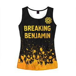 Майка-безрукавка женская Breaking Benjamin - gold gradient: символ сверху, цвет: 3D-черный