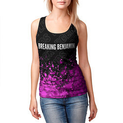 Майка-безрукавка женская Breaking Benjamin rock legends посередине, цвет: 3D-черный — фото 2