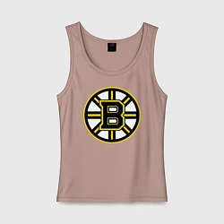Майка женская хлопок Boston Bruins, цвет: пыльно-розовый