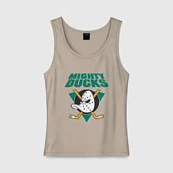 Майка женская хлопок Anaheim Mighty Ducks, цвет: миндальный