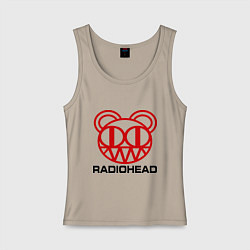 Майка женская хлопок Radiohead, цвет: миндальный