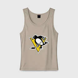 Майка женская хлопок Pittsburgh Penguins: Malkin 71, цвет: миндальный