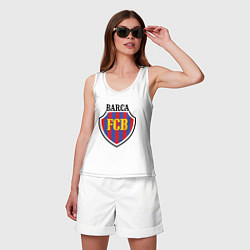 Майка женская хлопок Barca FCB, цвет: белый — фото 2