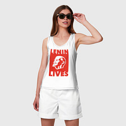 Майка женская хлопок Lenin Lives, цвет: белый — фото 2