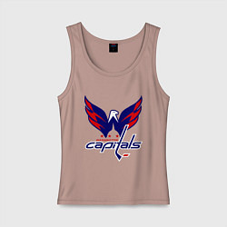 Майка женская хлопок Washington Capitals: Ovechkin, цвет: пыльно-розовый