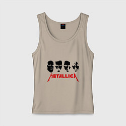 Майка женская хлопок Metallica (Лица), цвет: миндальный