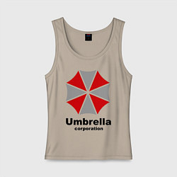 Майка женская хлопок Umbrella corporation, цвет: миндальный